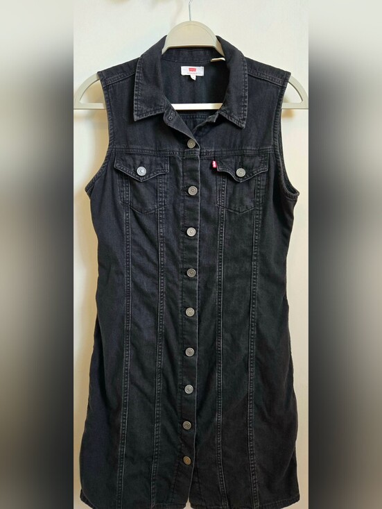 Levi's Dresses & Skirts - Levi's Black Denim Button-Up Sleeveless Dress